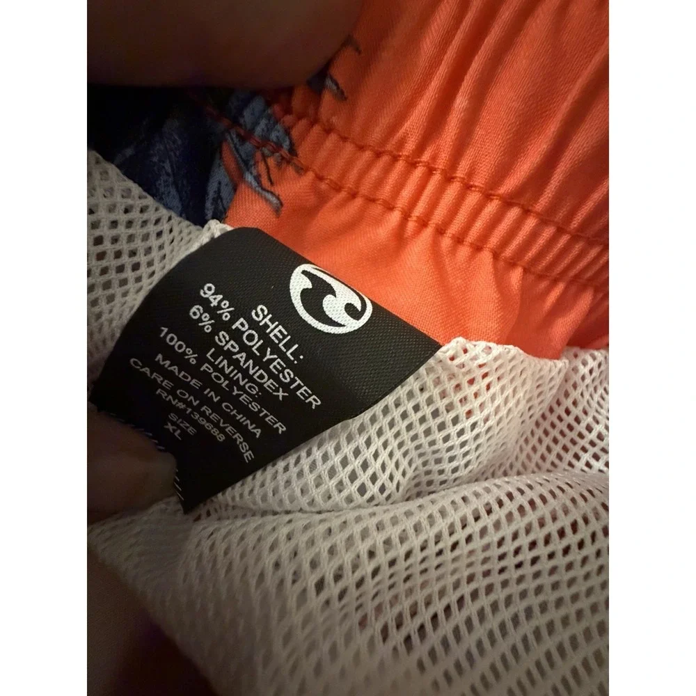 OCEAN CURRENT Swim Trunks L/XL Men Large Pineapple Orange Pink Shorts Lined Mesh